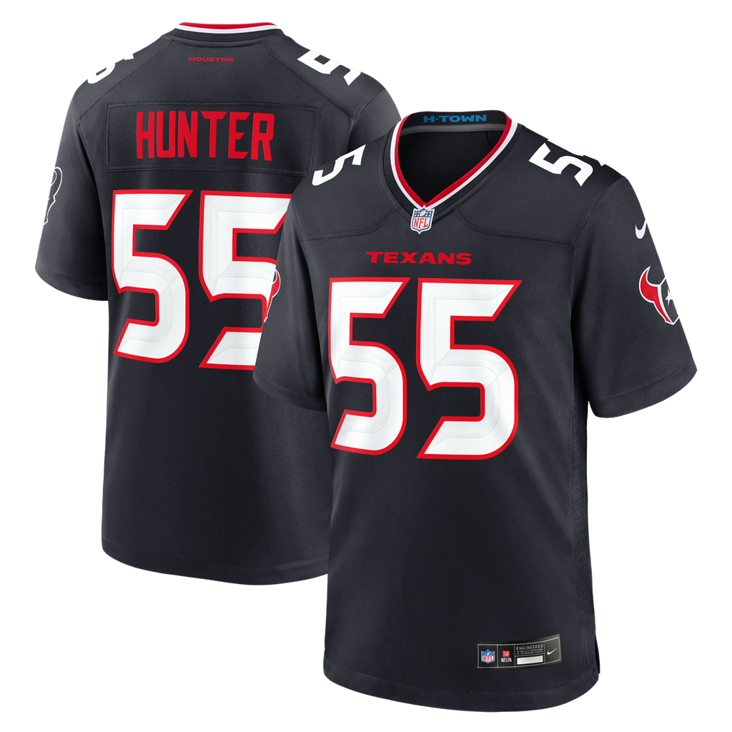Houston Texans Danielle Hunter Navy Team Game Jersey product image 1, provided for visual reference and product detail review