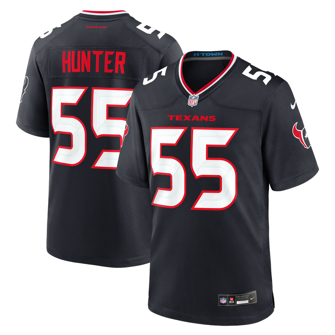 Houston Texans Danielle Hunter Navy Team Game Jersey product image 1, provided for visual reference and product detail review