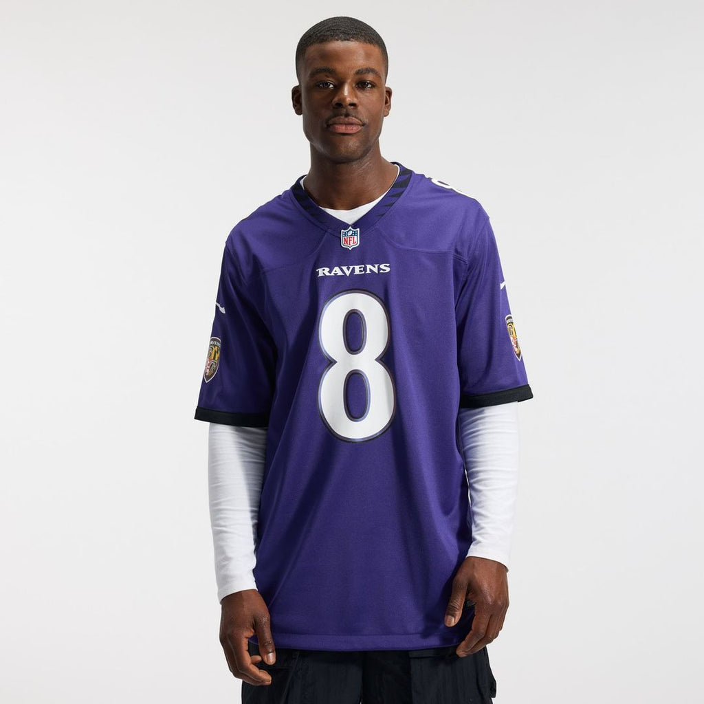 Baltimore Ravens Lamar Jackson Purple Team Game Jersey product image 2, provided for visual reference and product detail