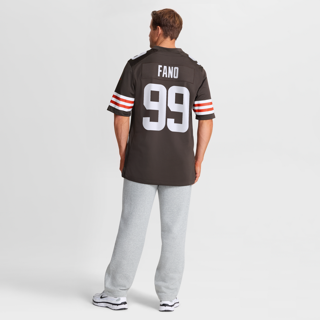Cleveland Browns Logan Fano Brown Team Game Jersey product image 3, provided for visual reference and product detail review