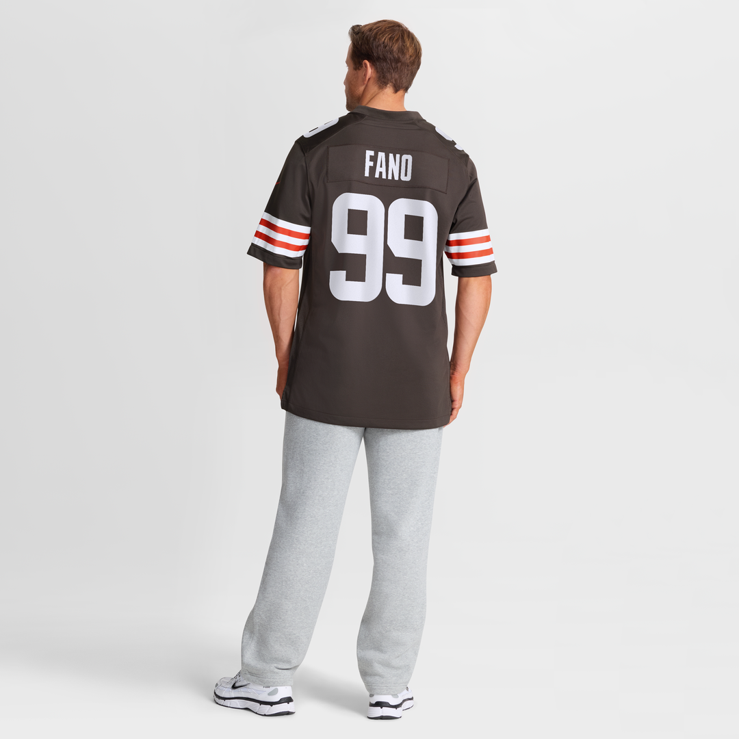 Cleveland Browns Logan Fano Brown Team Game Jersey product image 3, provided for visual reference and product detail review