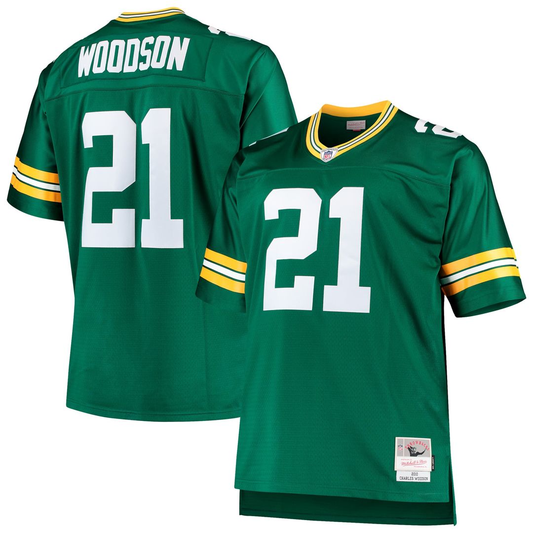 Green Bay Packers Charles Woodson Green Big & Tall 2010 Retired Player Replica Jersey product image 1, provided for visual