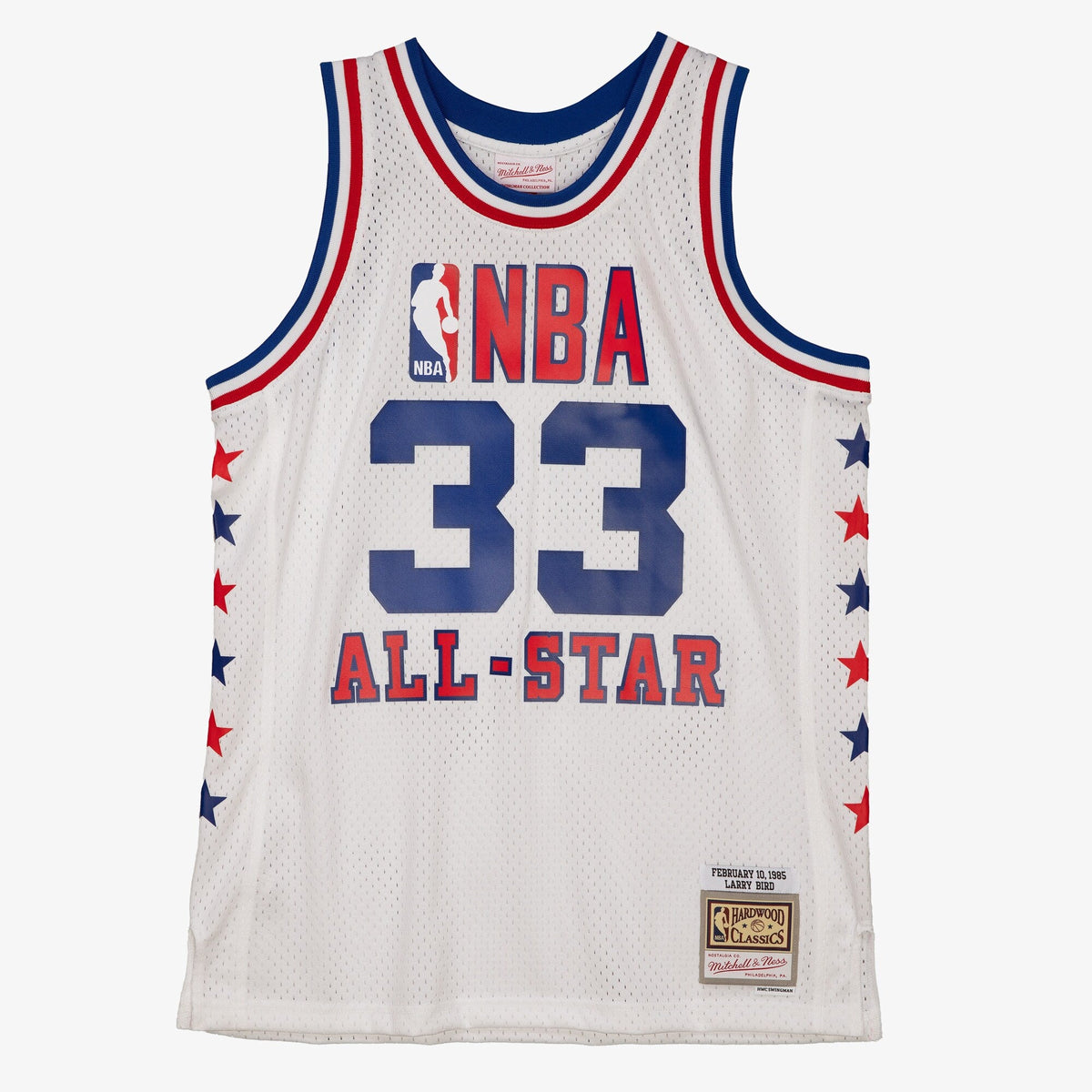 Larry Bird Boston Celtics 1985 All-Star Authentic Swingman Jersey - White product image 3, provided for visual reference and