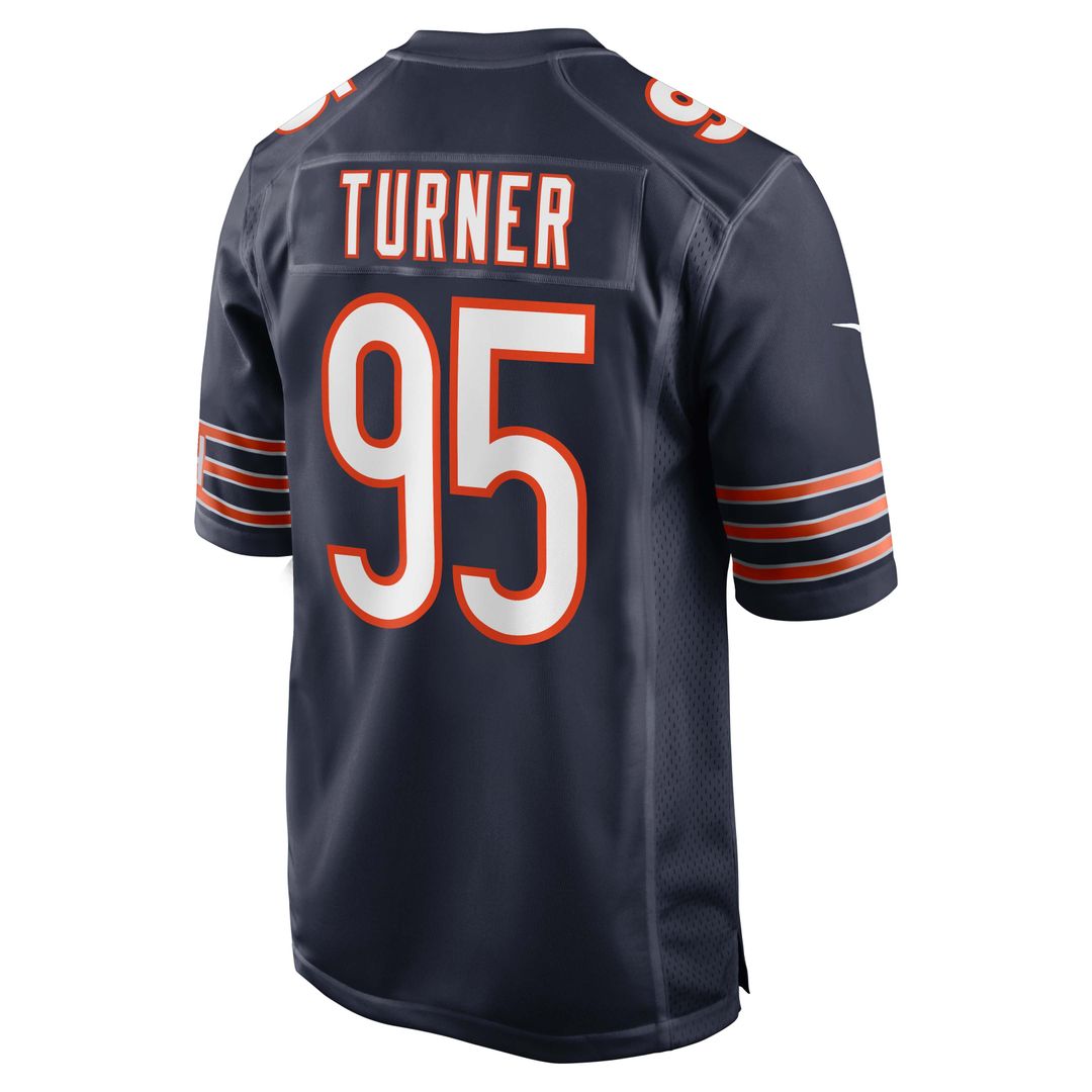Chicago Bears Shemar Turner Navy Team Game Jersey product image 3, provided for visual reference and product detail review