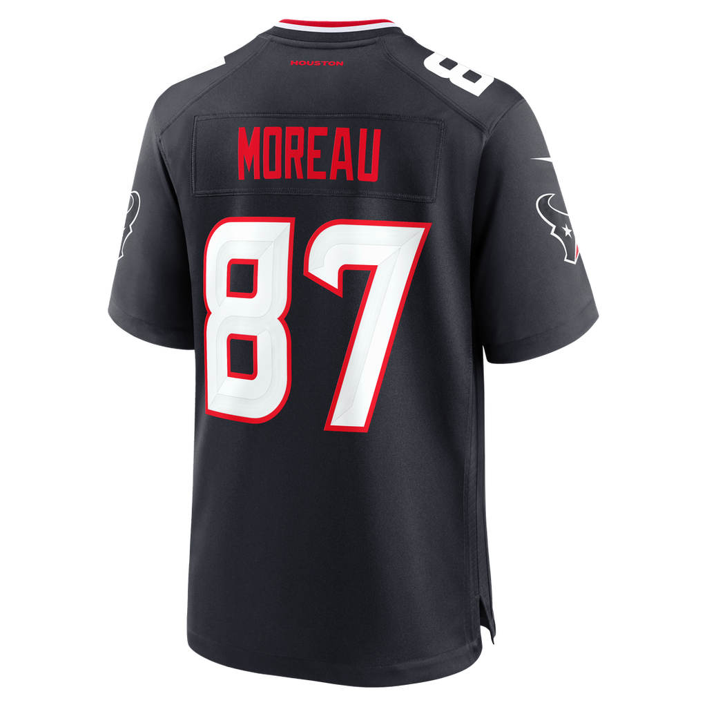 Houston Texans Foster Moreau Navy Team Game Jersey product image 3, provided for visual reference and product detail review