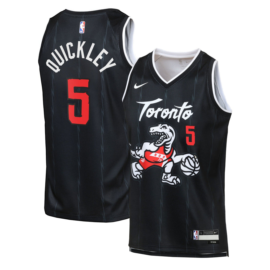 Immanuel Quickley Toronto Raptors 2025/26 City Edition Swingman Jersey - Black - Youth product image 1, provided for visual