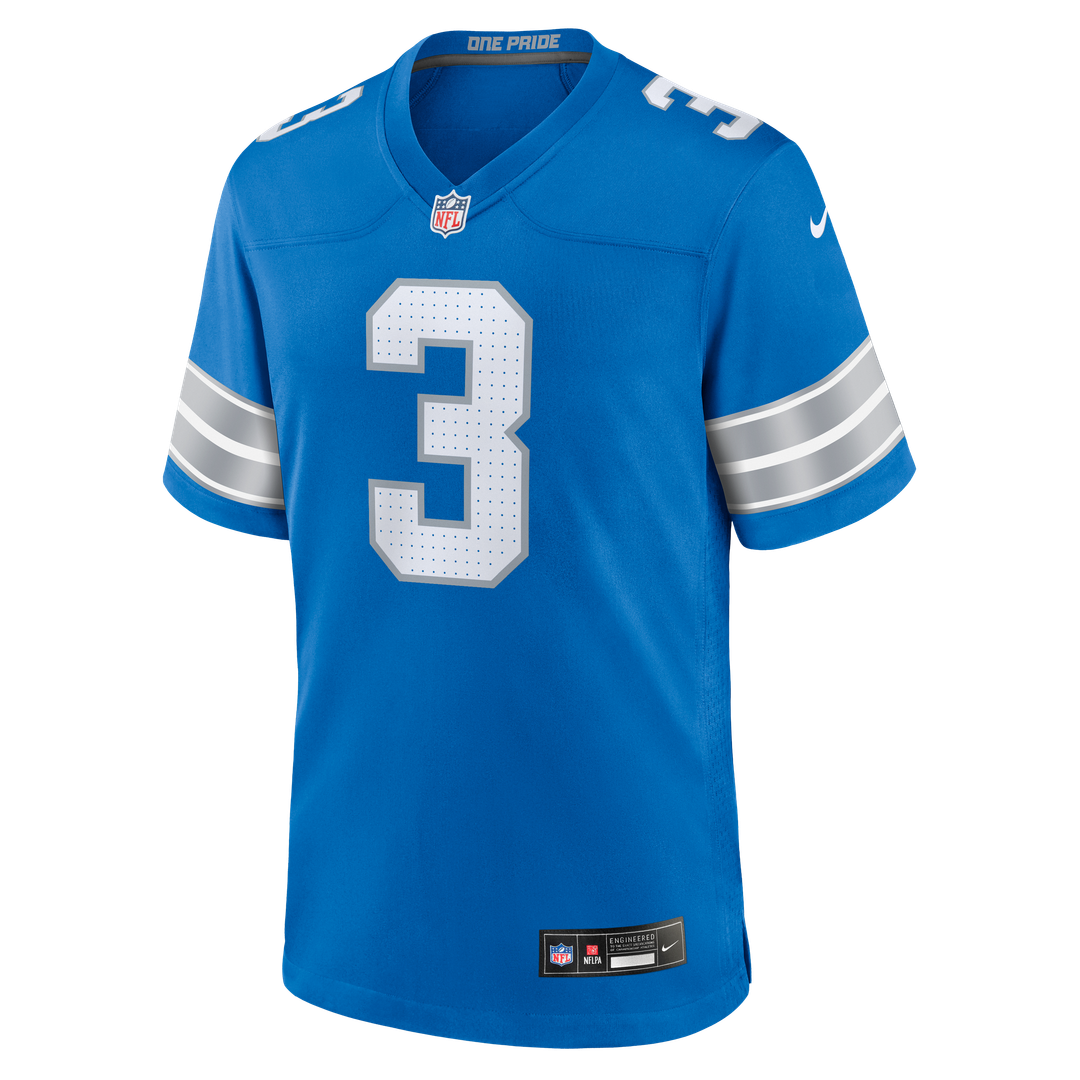 Detroit Lions Jack Fox Blue Team Game Jersey product image 2, provided for visual reference and product detail review