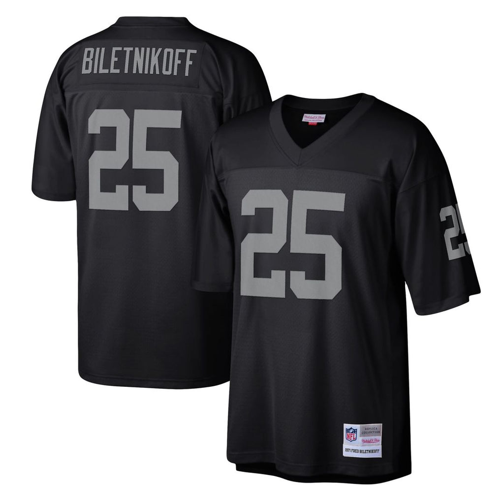 Las Vegas Raiders Fred Biletnikoff Black Legacy Replica Jersey product image 1, provided for visual reference and product