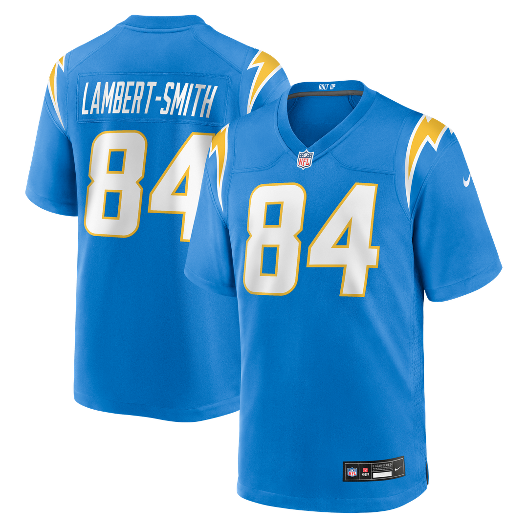 Los Angeles Chargers KeAndre Lambert-Smith Powder Blue Team Game Jersey product image 1, provided for visual reference and