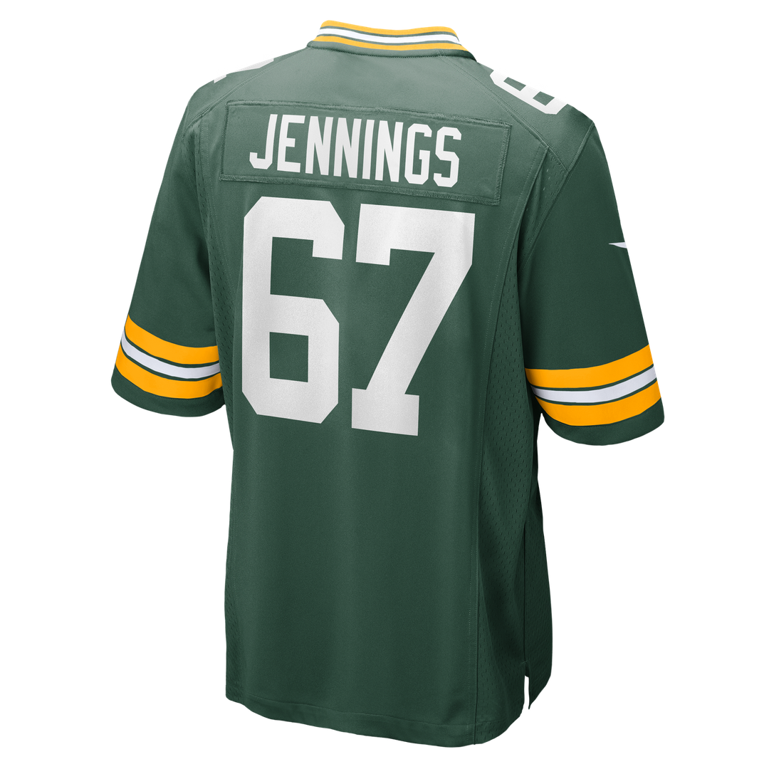 Green Bay Packers Donovan Jennings Green Team Game Jersey product image 3, provided for visual reference and product detail