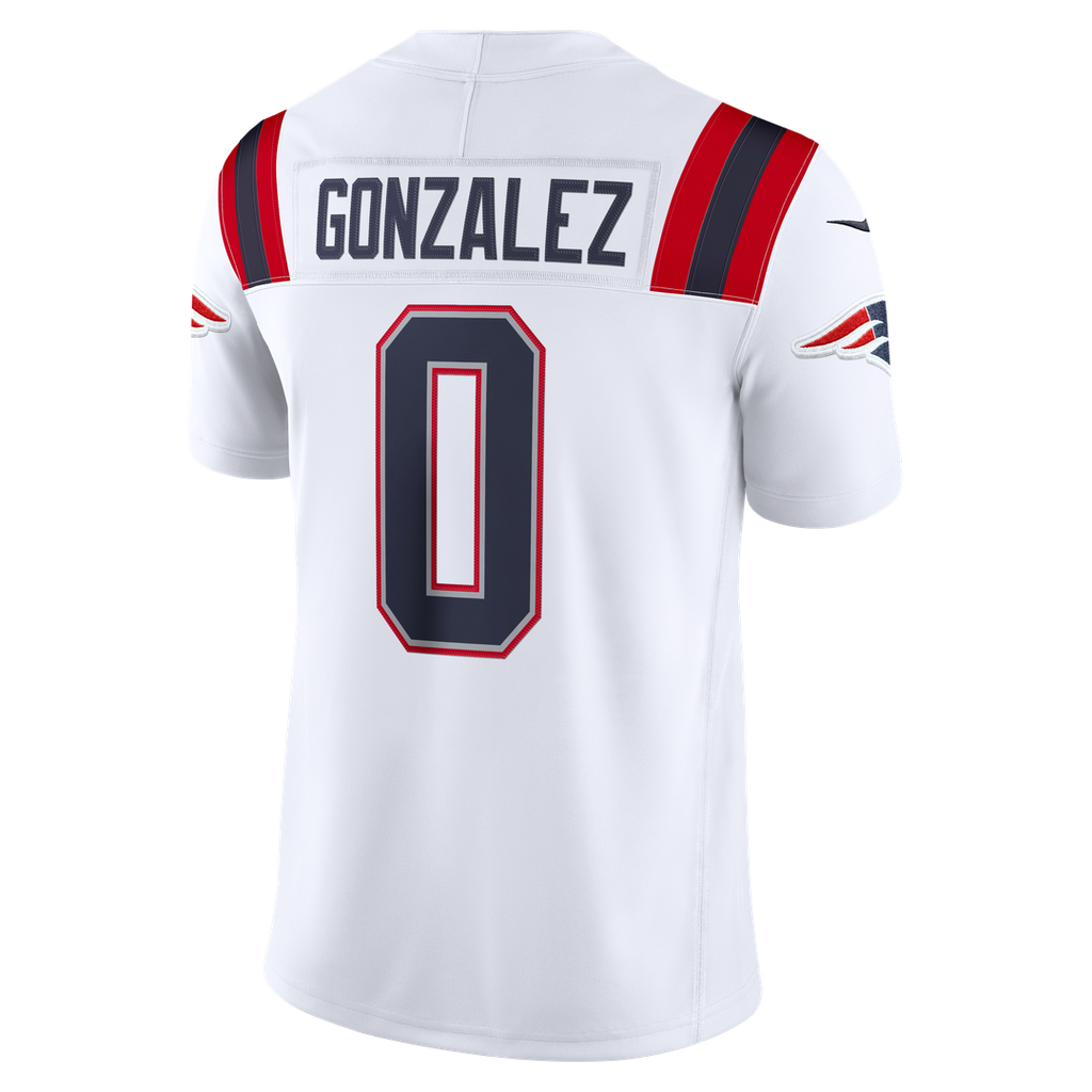 New England Patriots Christian Gonzalez White Vapor F.U.S.E. Stitched Limited Jersey product image 3, provided for visual