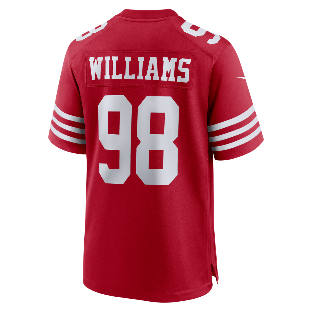 San Francisco 49ers Mykel Williams Scarlet Game Player Jersey product image 3, provided for visual reference and product