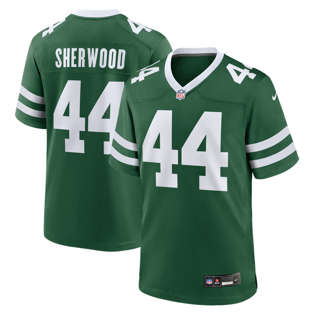 New York Jets Jamien Sherwood Legacy Green Team Game Jersey product image 1, provided for visual reference and product