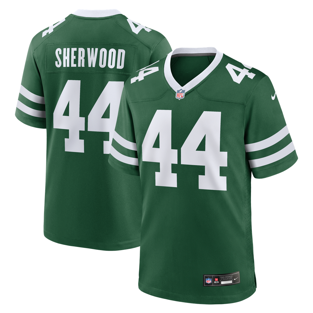 New York Jets Jamien Sherwood Legacy Green Team Game Jersey product image 1, provided for visual reference and product