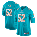Miami Dolphins Patrick Paul Aqua Game Jersey product image 1, provided for visual reference and product detail review