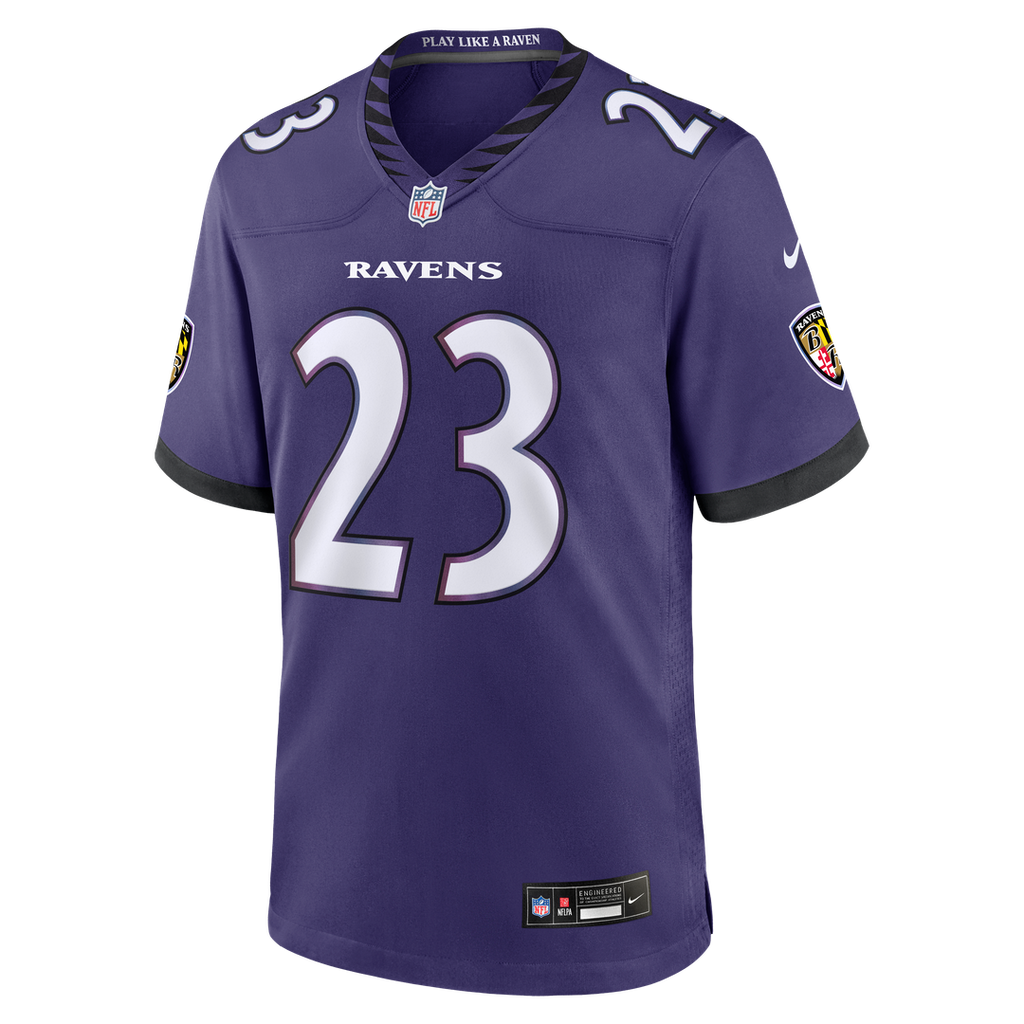 Baltimore Ravens Adam Randall Purple Team Game Jersey product image 2, provided for visual reference and product detail