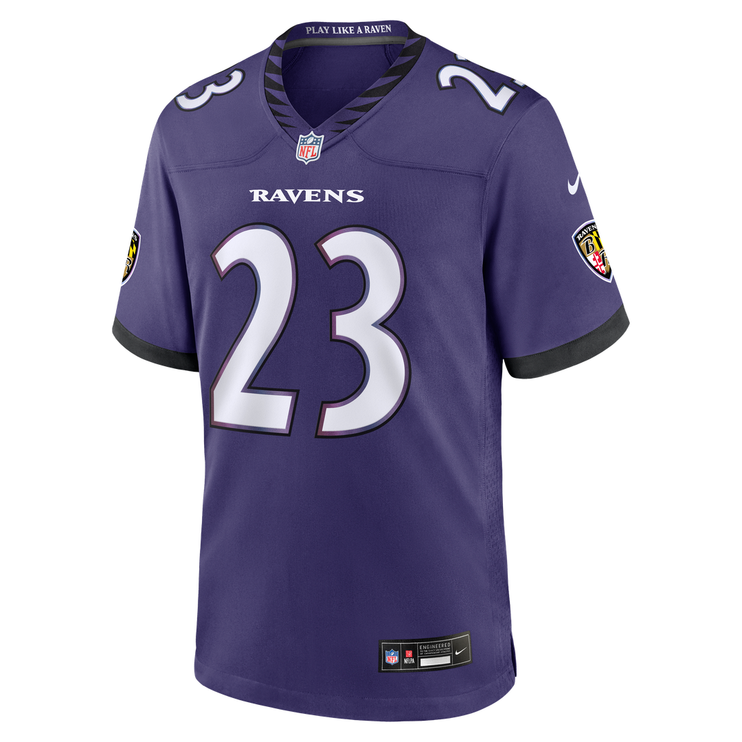 Baltimore Ravens Adam Randall Purple Team Game Jersey product image 2, provided for visual reference and product detail