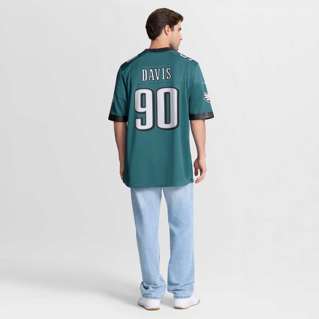 Philadelphia Eagles Davis Midnight Green Team Game Jersey product image 8, provided for visual reference and product detail