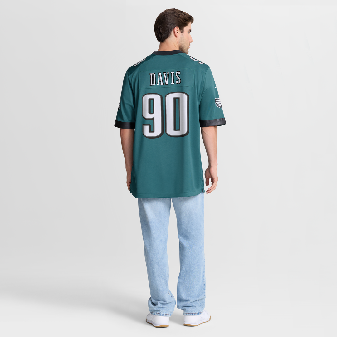 Philadelphia Eagles Davis Midnight Green Team Game Jersey product image 8, provided for visual reference and product detail