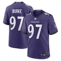 Baltimore Ravens Ethan Burke Purple Team Game Jersey product image 1, provided for visual reference and product detail review