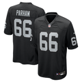 Las Vegas Raiders Dylan Parham Black Game Player Jersey product image 1, provided for visual reference and product detail