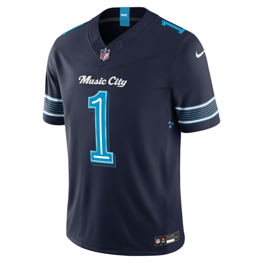 Tennessee Titans Cameron Ward Navy 2026 Rivalries Collection Stitched Limited Jersey product image 4, provided for visual