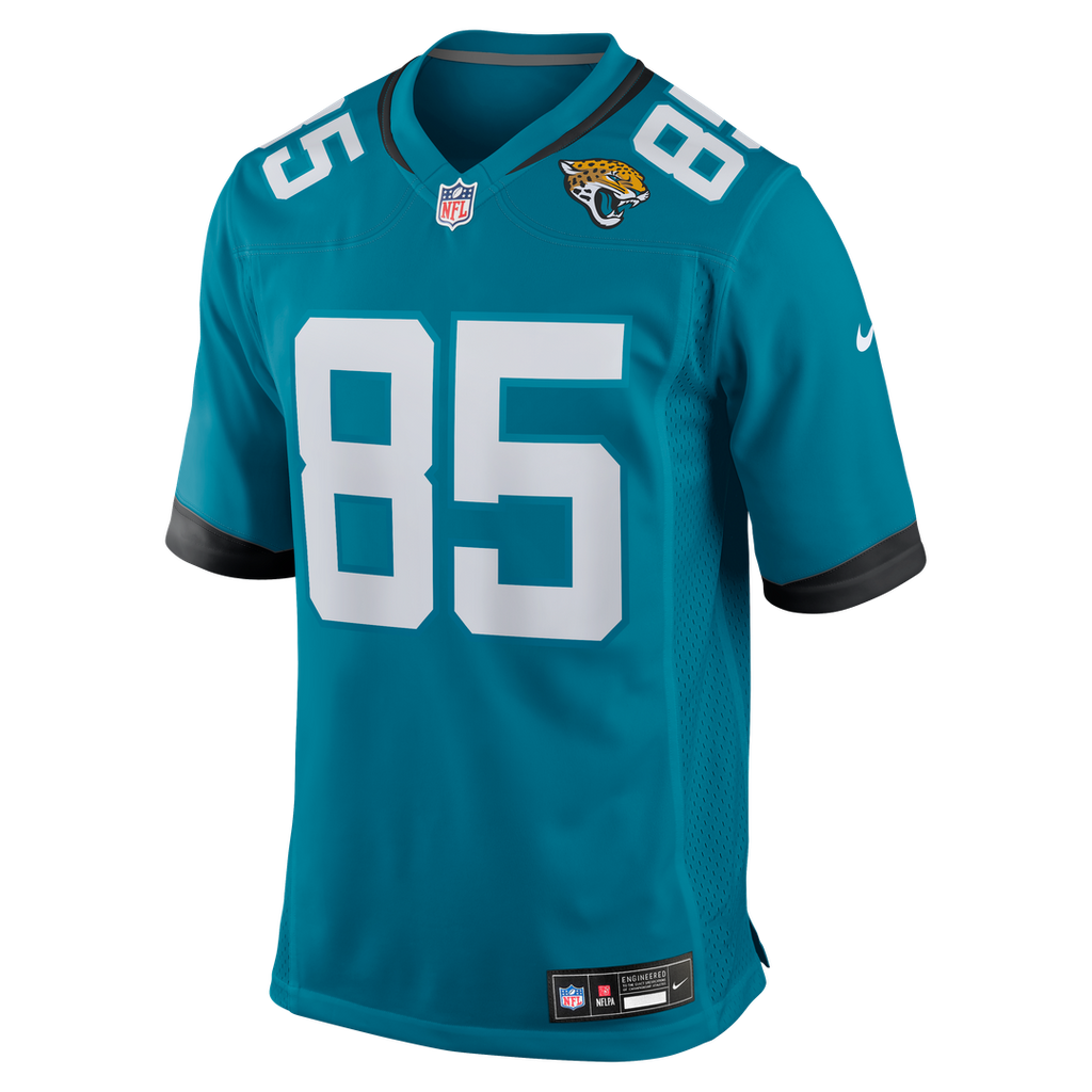 Jacksonville Jaguars Brenton Strange Teal Team Game Jersey product image 2, provided for visual reference and product detail