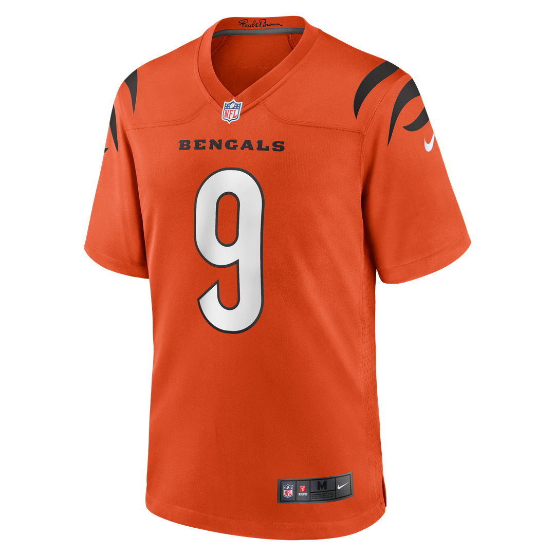 Cincinnati Bengals Joe Burrow Orange Alternate Game Jersey product image 6, provided for visual reference and product detail