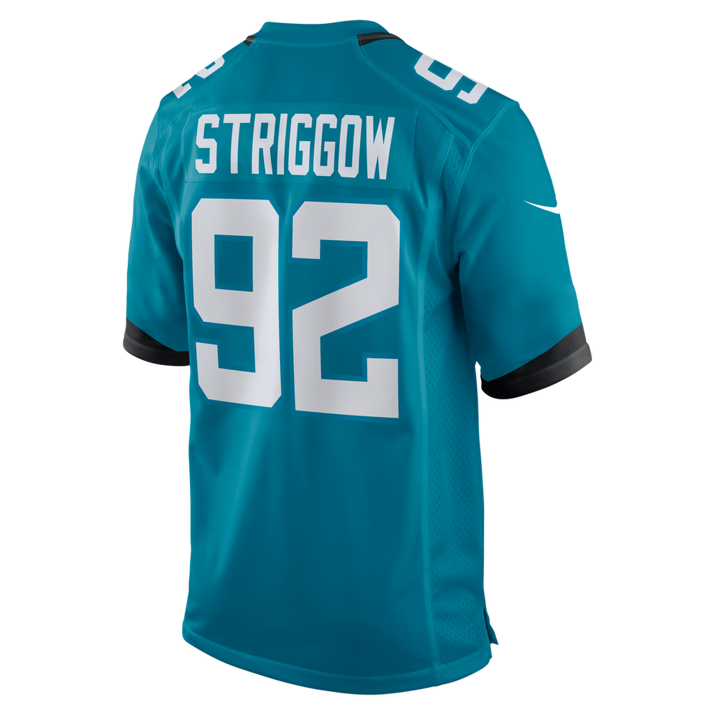 Jacksonville Jaguars Danny Striggow Teal Team Game Jersey product image 3, provided for visual reference and product detail