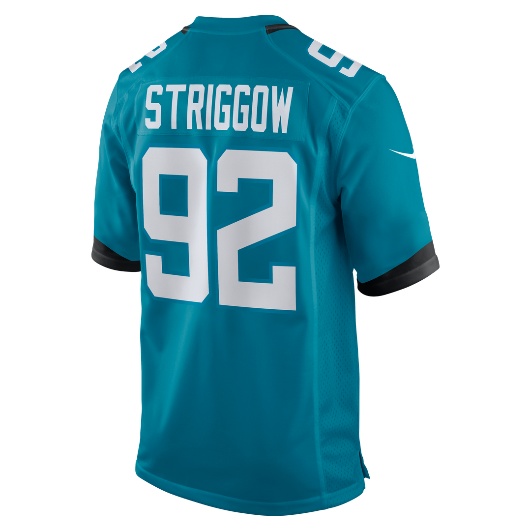 Jacksonville Jaguars Danny Striggow Teal Team Game Jersey product image 3, provided for visual reference and product detail
