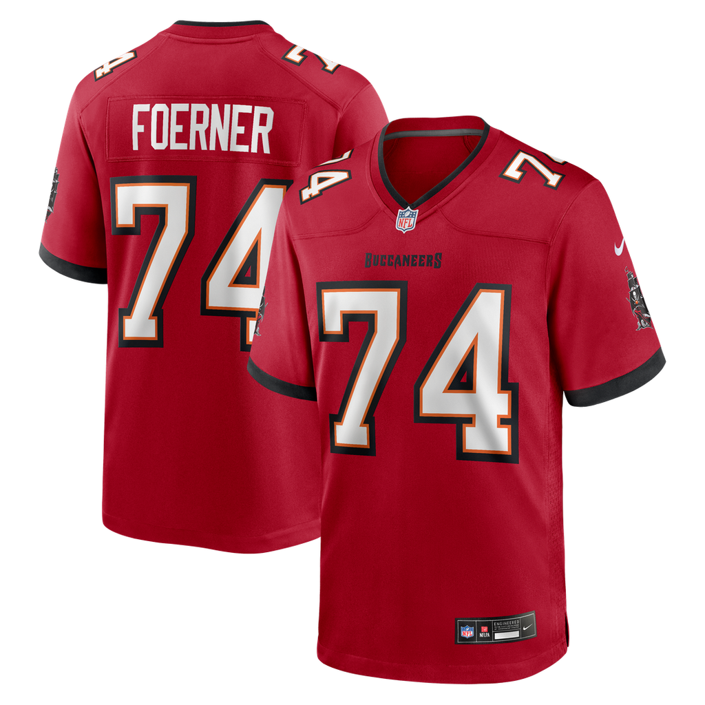 Tampa Bay Buccaneers Marshall Foerner Red Team Game Jersey product image 1, provided for visual reference and product detail