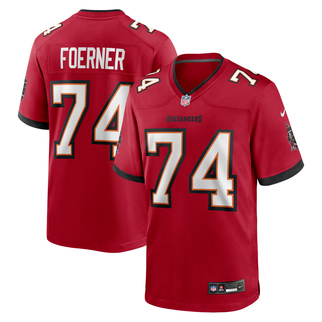 Tampa Bay Buccaneers Marshall Foerner Red Team Game Jersey product image 1, provided for visual reference and product detail