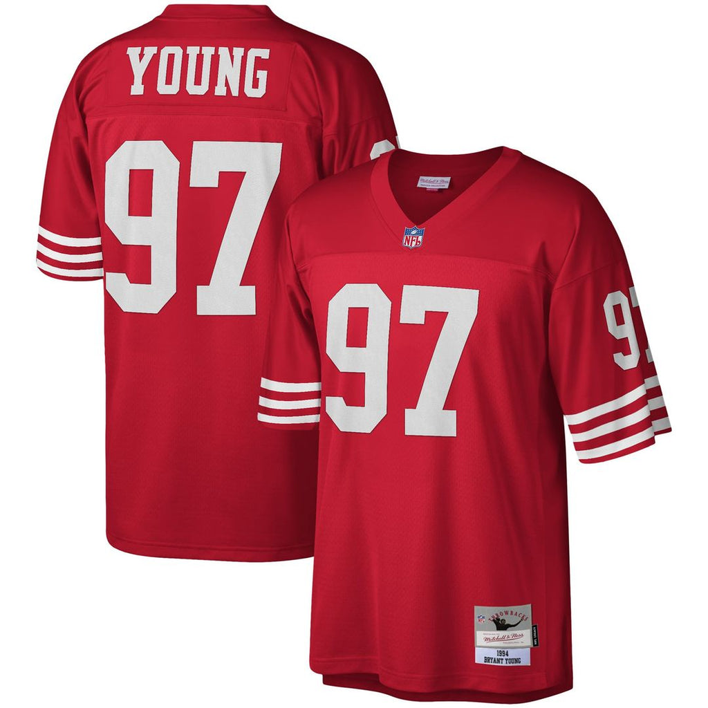 San Francisco 49ers Bryant Young Scarlet Legacy Replica Jersey product image 1, provided for visual reference and product