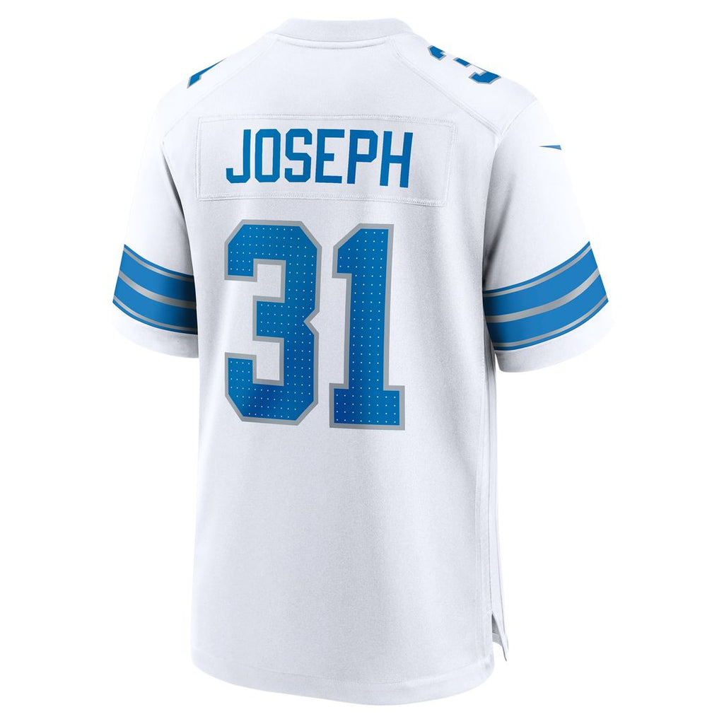 Detroit Lions Kerby Joseph White Game Jersey product image 3, provided for visual reference and product detail review