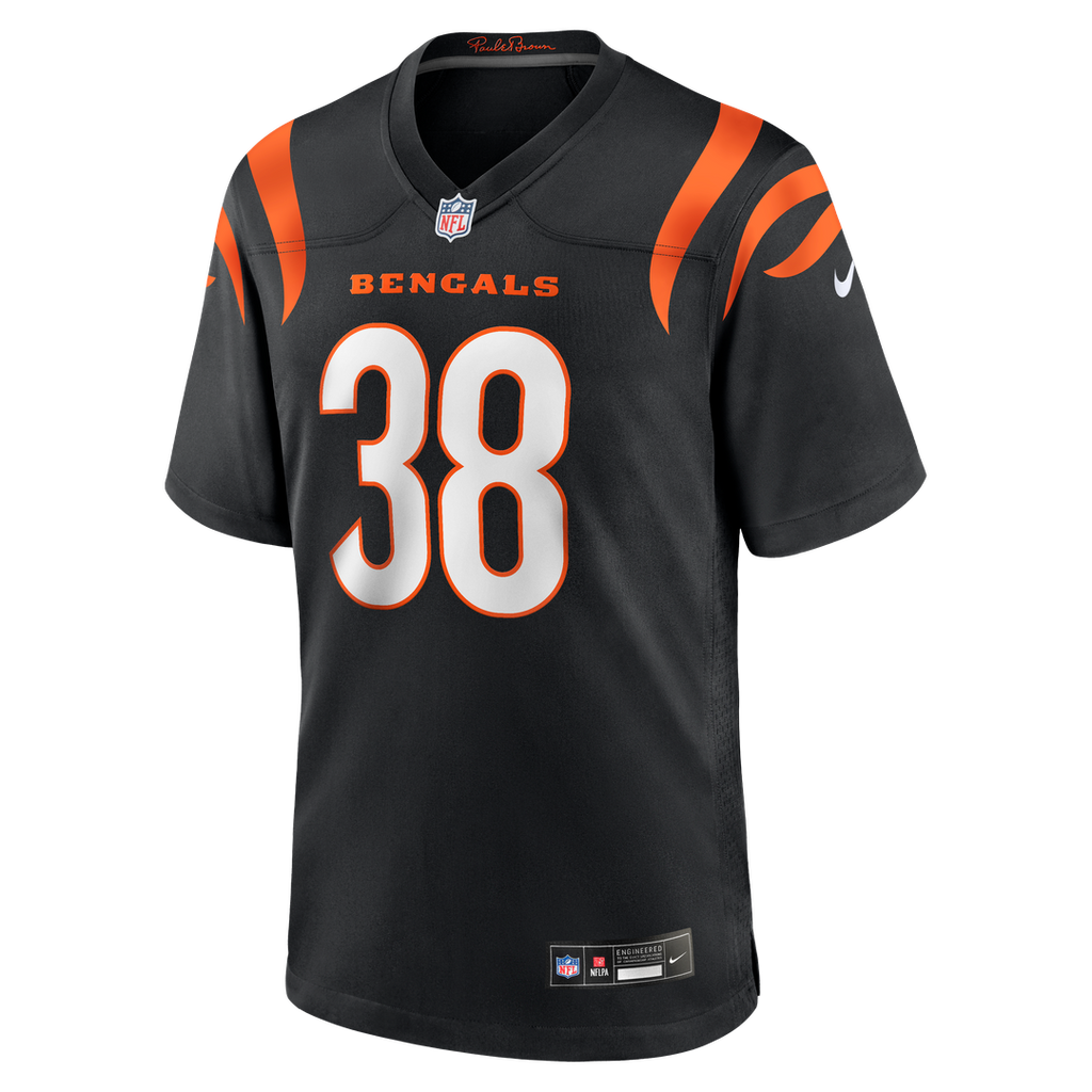 Cincinnati Bengals DJ Ivey Black Team Game Jersey product image 2, provided for visual reference and product detail review