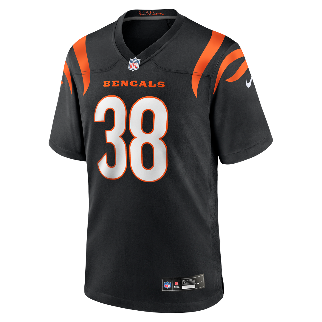 Cincinnati Bengals DJ Ivey Black Team Game Jersey product image 2, provided for visual reference and product detail review