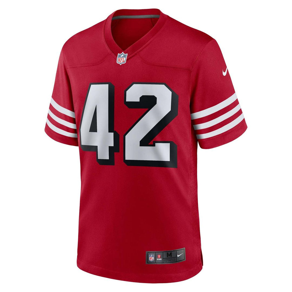 San Francisco 49ers Ronnie Lott Scarlet Retired Player Alternate Game Jersey product image 2, provided for visual reference
