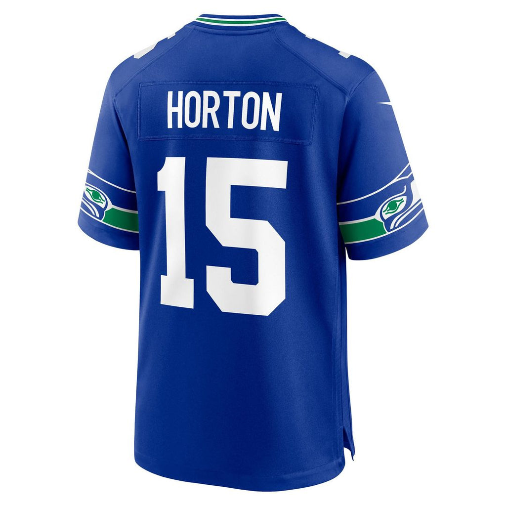 Seattle Seahawks Tory Horton Royal Alternate Game Jersey product image 3, provided for visual reference and product detail