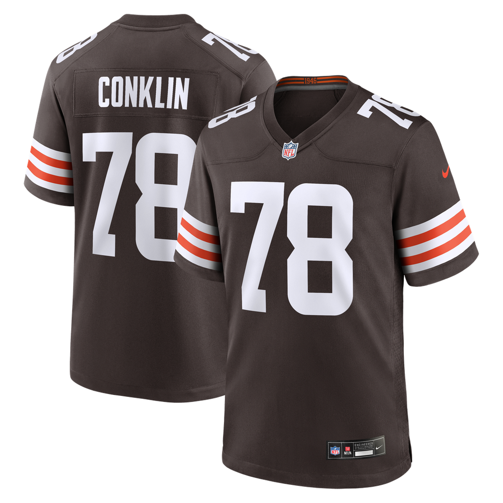 Cleveland Browns Jack Conklin Brown Team Game Jersey product image 1, provided for visual reference and product detail review
