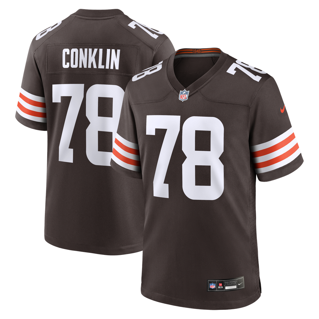 Cleveland Browns Jack Conklin Brown Team Game Jersey product image 1, provided for visual reference and product detail review