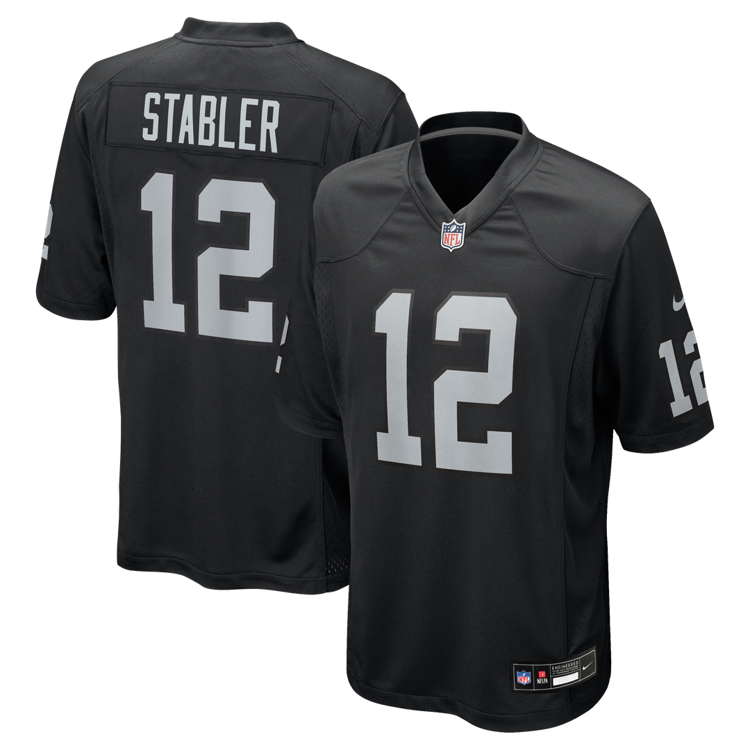 Las Vegas Raiders Ken Stabler Black Game Retired Player Jersey product image 1, provided for visual reference and product