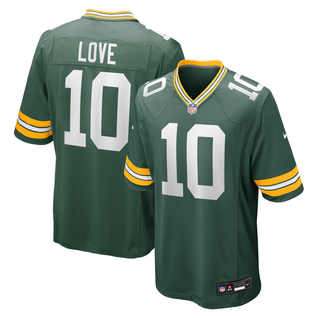 Green Bay Packers Love Green Player Game Jersey product image 1, provided for visual reference and product detail review