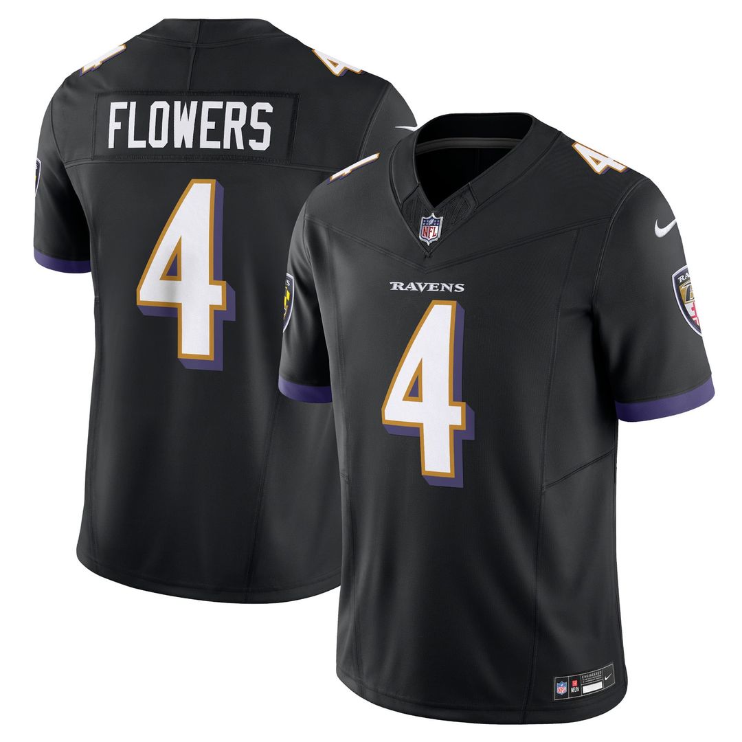Baltimore Ravens Zay Flowers Black Alternate Vapor F.U.S.E. Limited Jersey product image 4, provided for visual reference