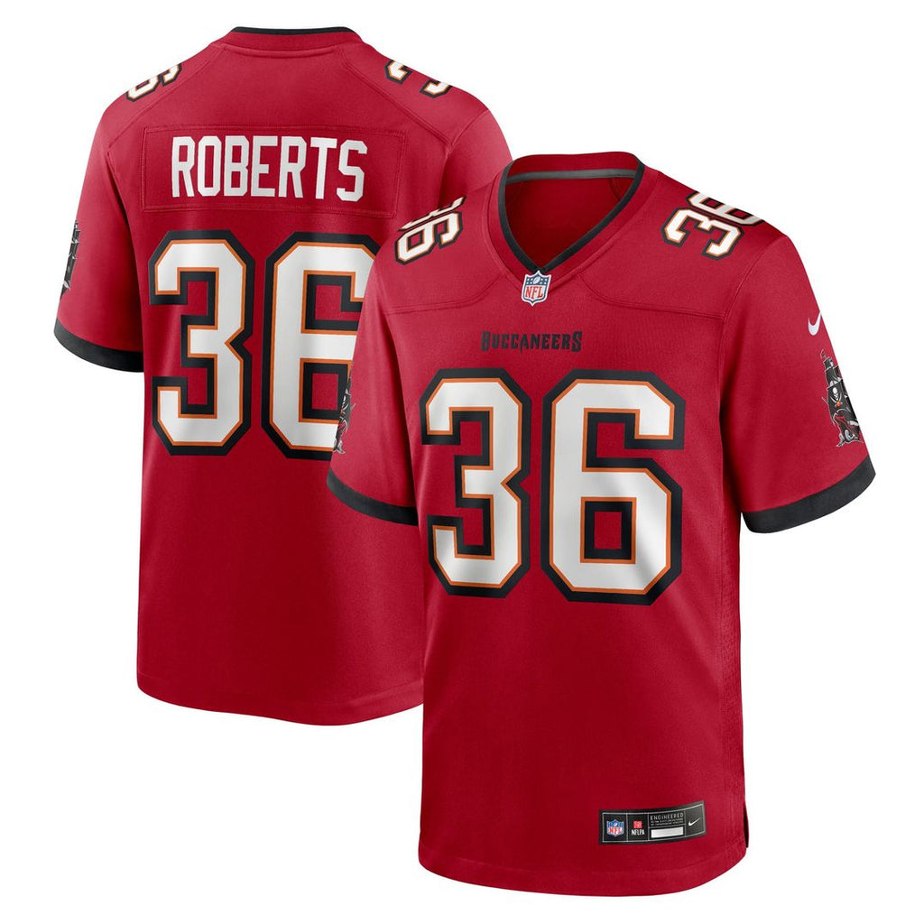 Tampa Bay Buccaneers JJ Roberts Red Team Game Jersey product image 1, provided for visual reference and product detail review