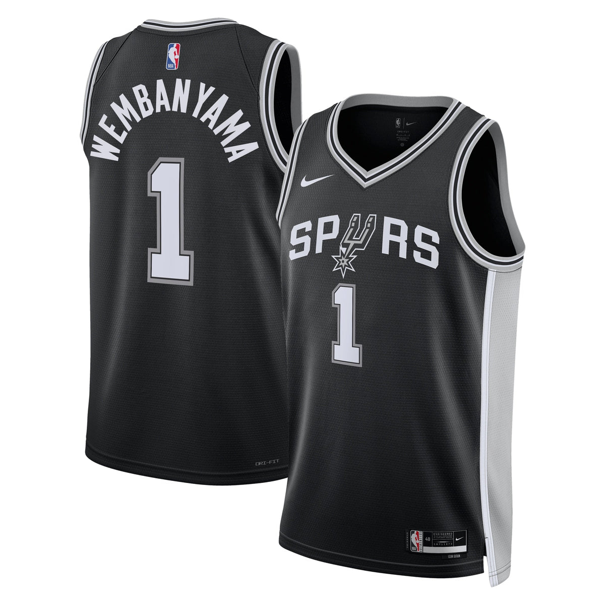 Victor Wembanyama San Antonio Spurs Icon Edition Swingman Jersey - Black - Unisex product image 1, provided for visual