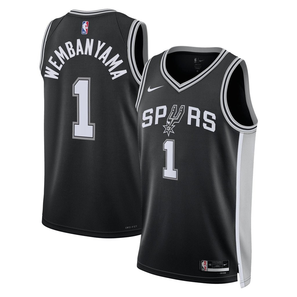 San Antonio Spurs Icon Edition Swingman Jersey - Black - Victor Wembanyama - Unisex product image 1, provided for visual