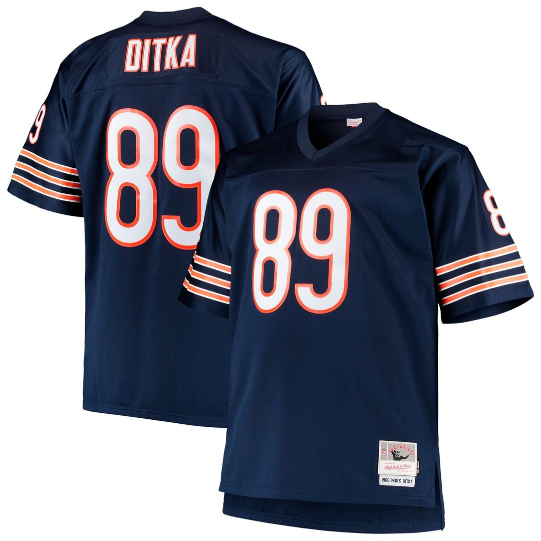 Chicago Bears Mike Ditka Navy Big & Tall 1966 Retired Player Replica Jersey product image 1, provided for visual reference
