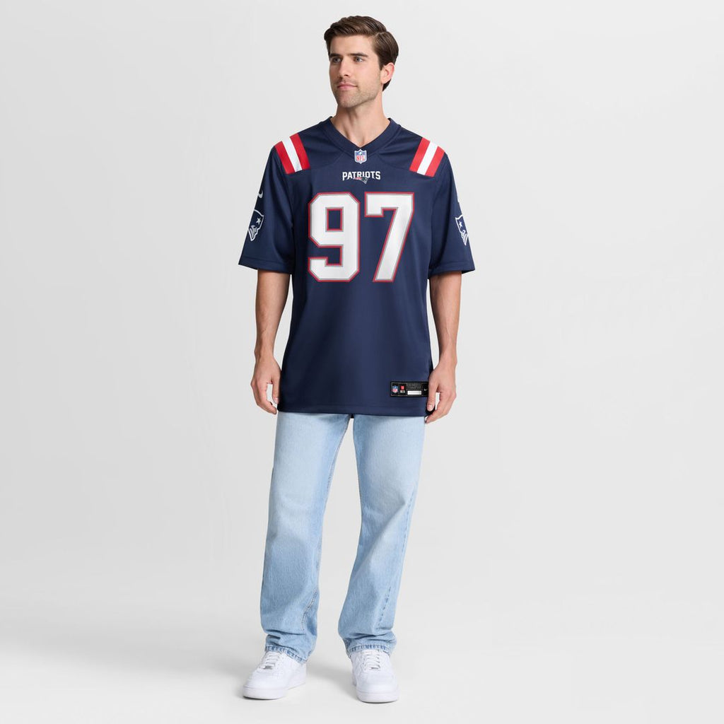 New England Patriots Milton Williams Navy Team Game Jersey product image 2, provided for visual reference and product detail