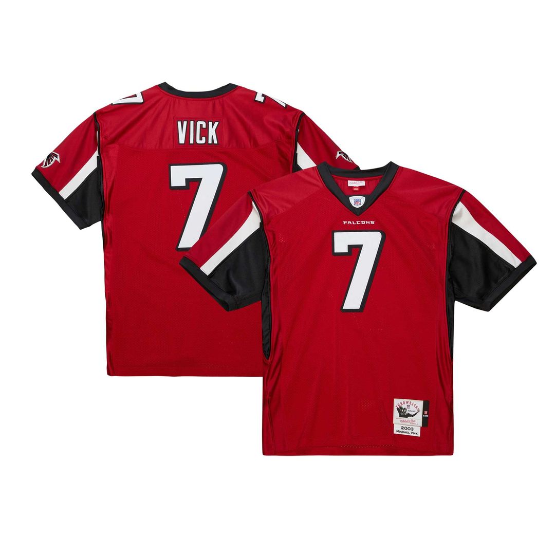 Atlanta Falcons 2003 Michael Vick Red Authentic Throwback Retired Player Jersey product image 1, provided for visual