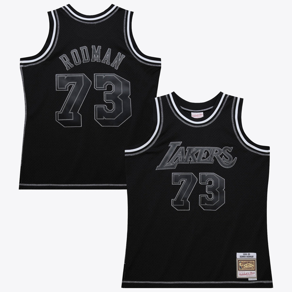 Dennis Rodman Los Angeles Lakers 1998 Contrast 2K Swingman Jersey - Black product image 2, provided for visual reference and